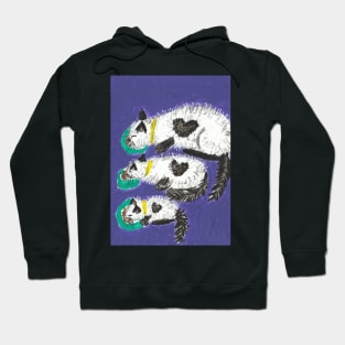 Cat family dinner art painting Hoodie